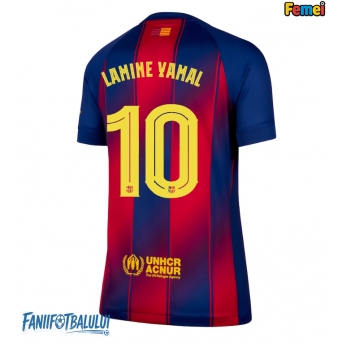 Barcelona Lamine Yamal #10 Tricou Fotbal Replică 2025-26 Femei Acasa